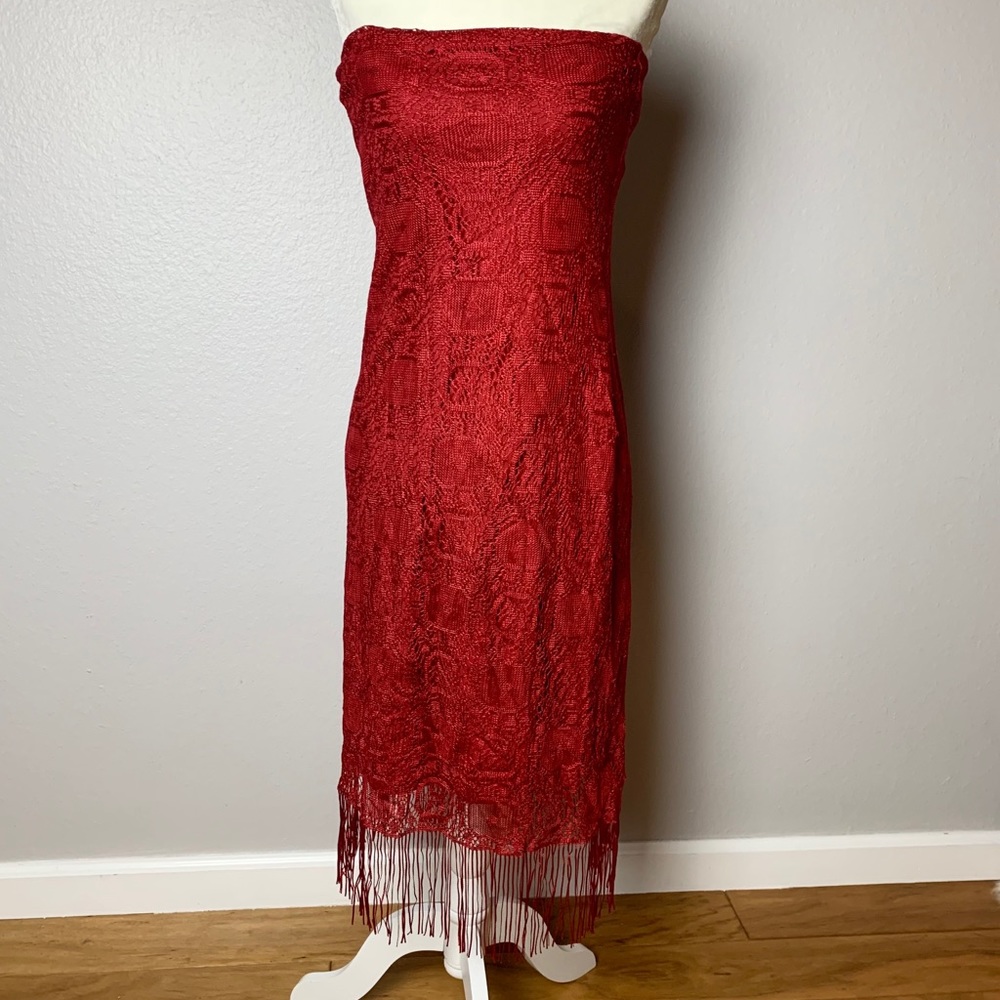 NWT To The Max! Red Fringe Flapper Dress Off Fifth